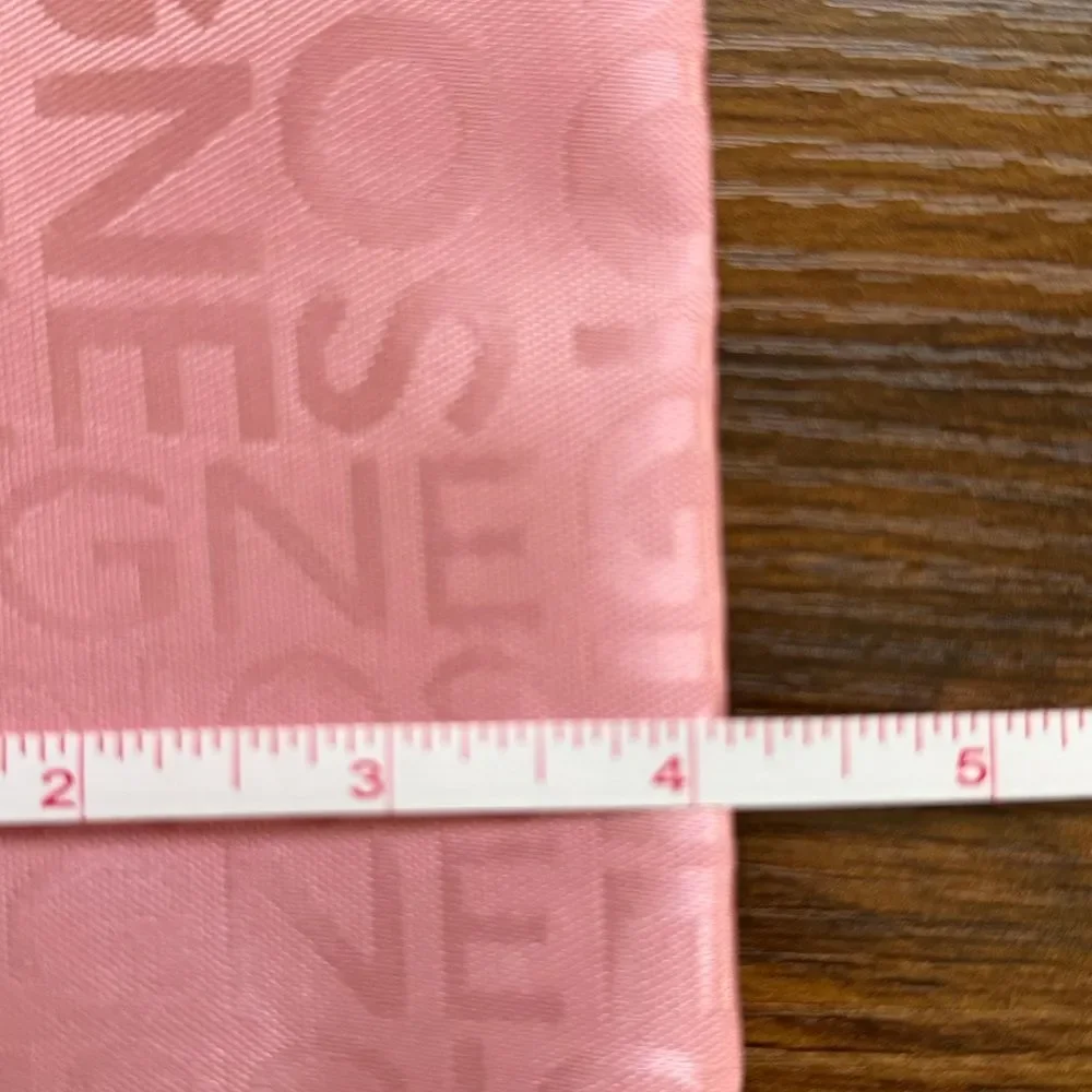Pink Cosmetic Pouch with All-Over Logo Text